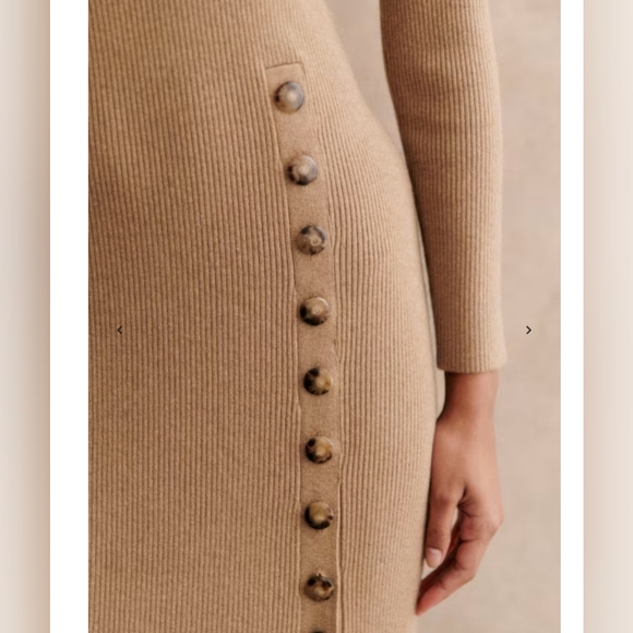 SEZANE Harper Dress In Light Camel - Picture 4 of 7